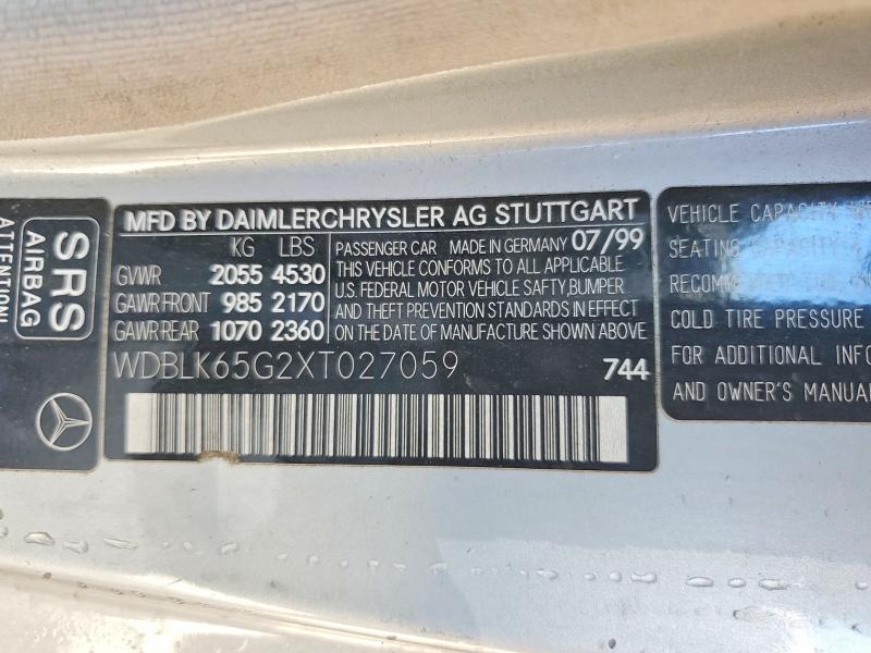 Продажа на аукционе авто 1999 Mercedes-benz Clk, vin: WDBLK65G2XT027059, номер лота: 57650506