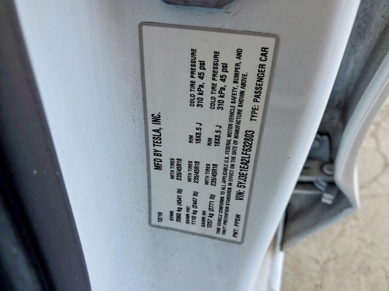 Продаж на аукціоні авто 2020 Tesla Model 3, vin: 5YJ3E1EA2LF632803, номер лоту: 57257176