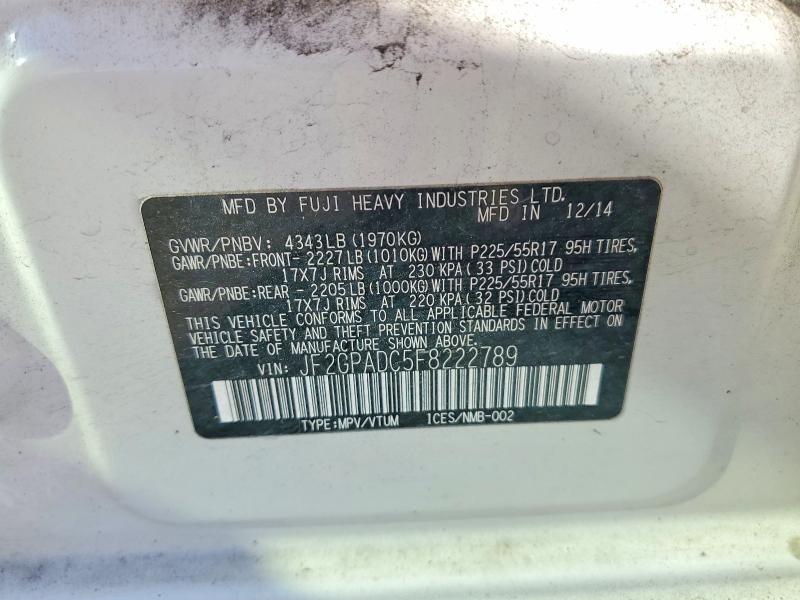Продаж на аукціоні авто 2015 Subaru Xv Crosstrek, vin: JF2GPADC5F8222789, номер лоту: 55459956