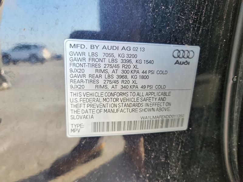 Aukcja sprzedaży 2013 Audi Q7, vin: WA1LMAFEXDD011350, numer aukcji: 57203876