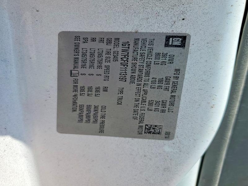 Aukcja sprzedaży 2015 Gmc Savana, vin: 1GTW7FCF0F1113197, numer aukcji: 55432116