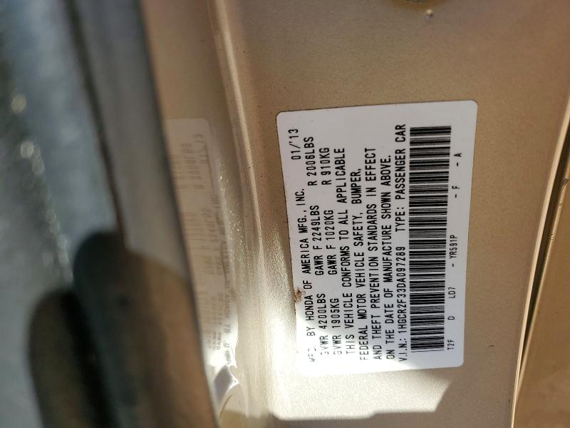 2013 Honda Accord მანქანა იყიდება აუქციონზე, vin: 1HGCR2F33DA097289, აუქციონის ნომერი: 56672626