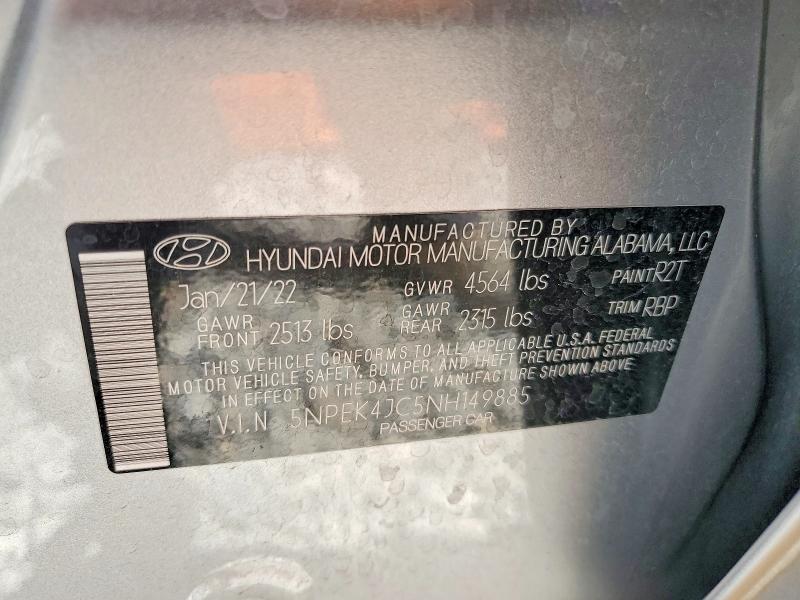 Aukcja sprzedaży 2022 Hyundai Sonata, vin: 5NPEK4JC5NH149885, numer aukcji: 58619056