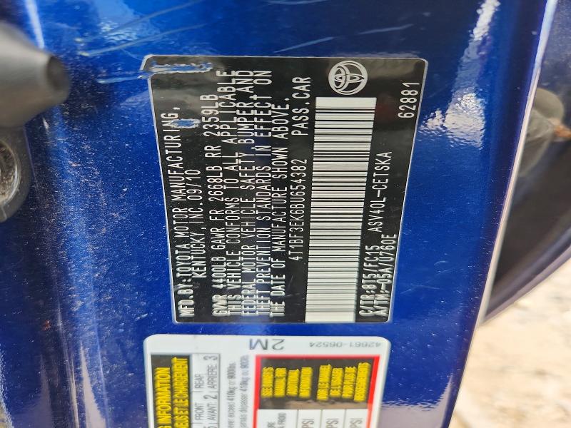 59195896 :رقم المزاد ، 4T1BF3EK6BU654382 vin ، 2011 Toyota Camry مزاد بيع