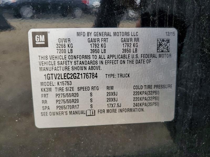 Auction sale of the 2016 Gmc Sierra, vin: 1GTV2LEC2GZ176784, lot number: 58758816