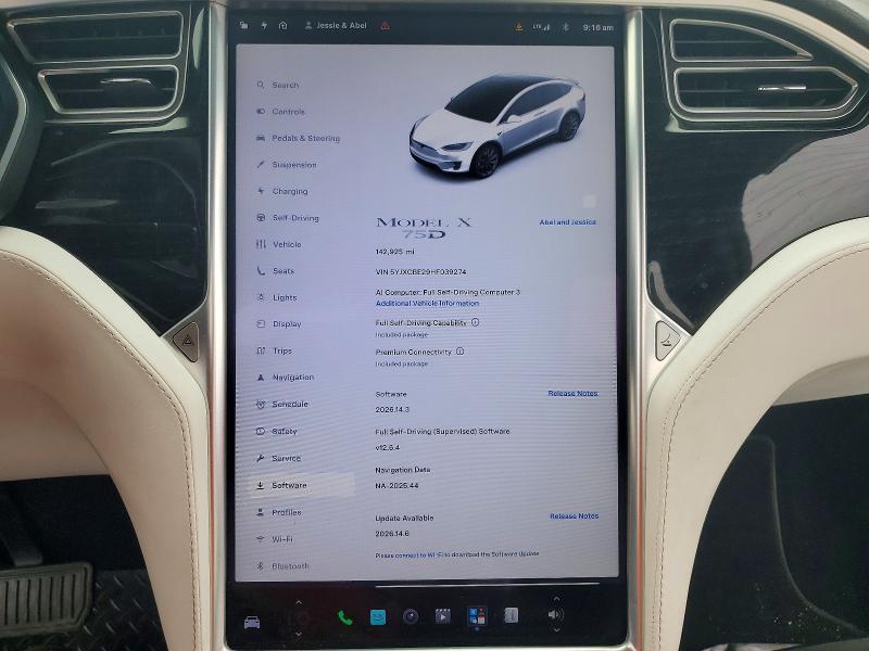 Продаж на аукціоні авто 2017 Tesla Model X, vin: 5YJXCBE29HF039274, номер лоту: 56124616