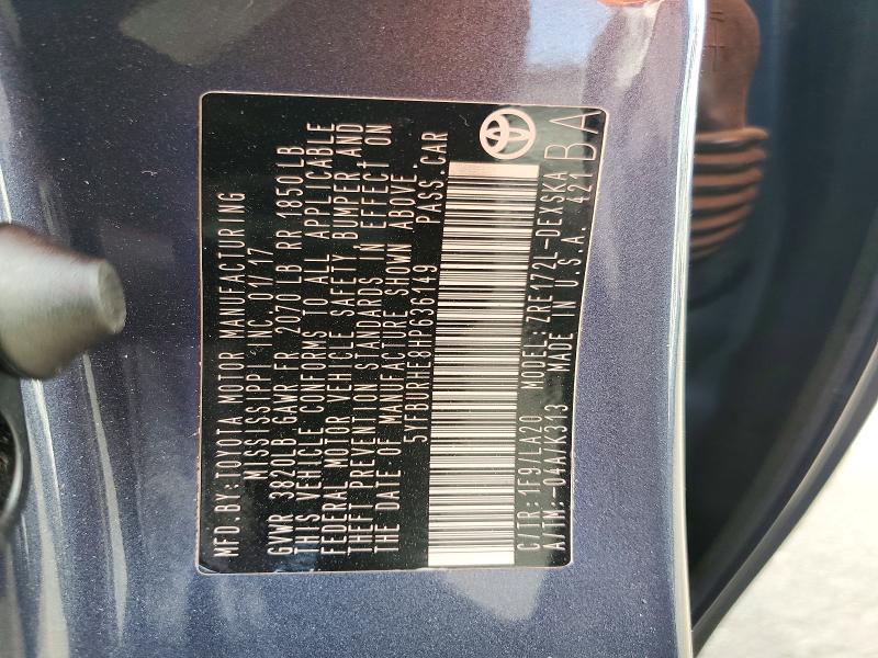 Aukcja sprzedaży 2017 Toyota Corolla, vin: 5YFBURHE8HP636149, numer aukcji: 58938896