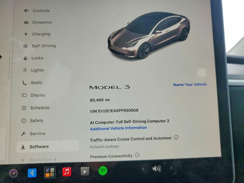 58255106 :رقم المزاد ، 5YJ3E1EA9PF650608 vin ، 2023 Tesla Model 3 مزاد بيع