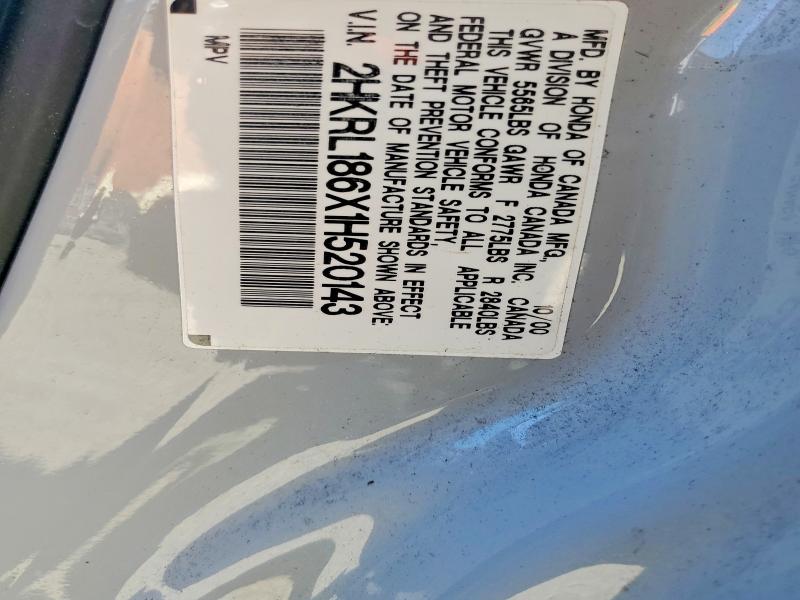 56631366 :رقم المزاد ، 2HKRL186X1H520143 vin ، 2001 Honda Odyssey مزاد بيع