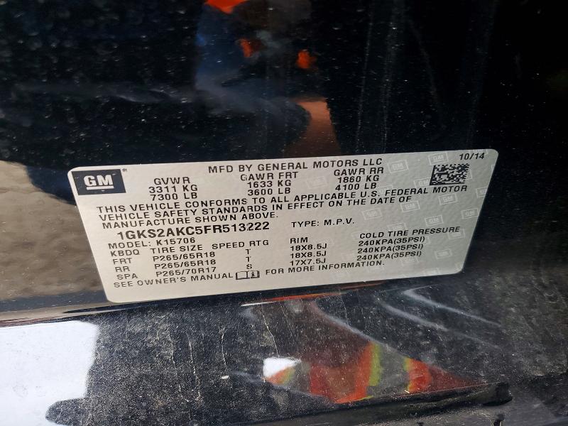 Aukcja sprzedaży 2015 Gmc Yukon, vin: 1GKS2AKC5FR513222, numer aukcji: 56448306