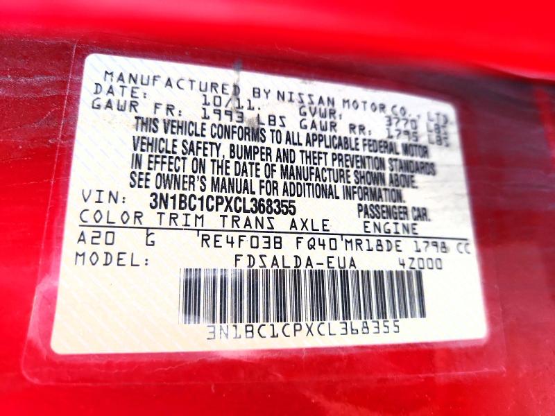 Продаж на аукціоні авто 2012 Nissan Versa, vin: 3N1BC1CPXCL368355, номер лоту: 59141516