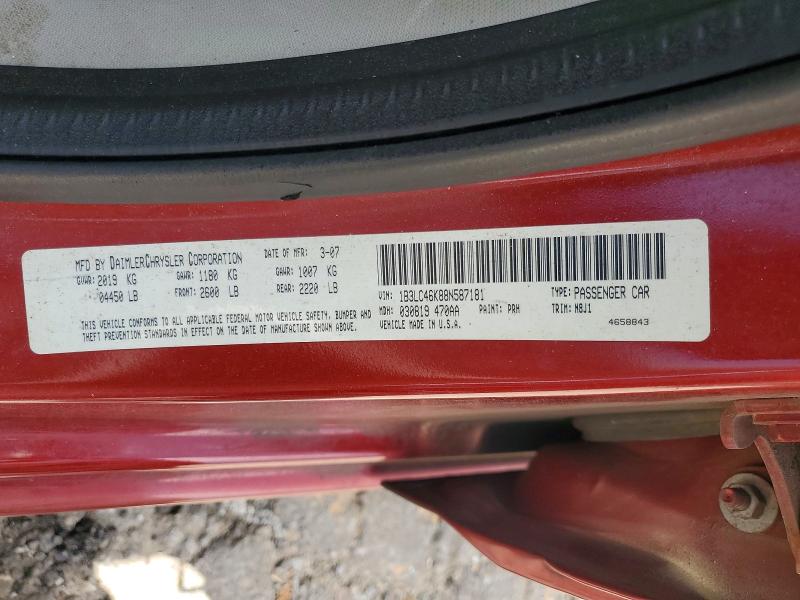 Продажа на аукционе авто 2008 Dodge Avenger, vin: 1B3LC46K88N587181, номер лота: 57570016