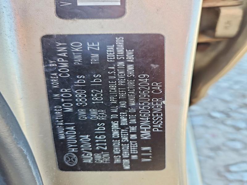 Aukcja sprzedaży 2005 Hyundai Elantra, vin: KMHDN46D55U962049, numer aukcji: 55626766