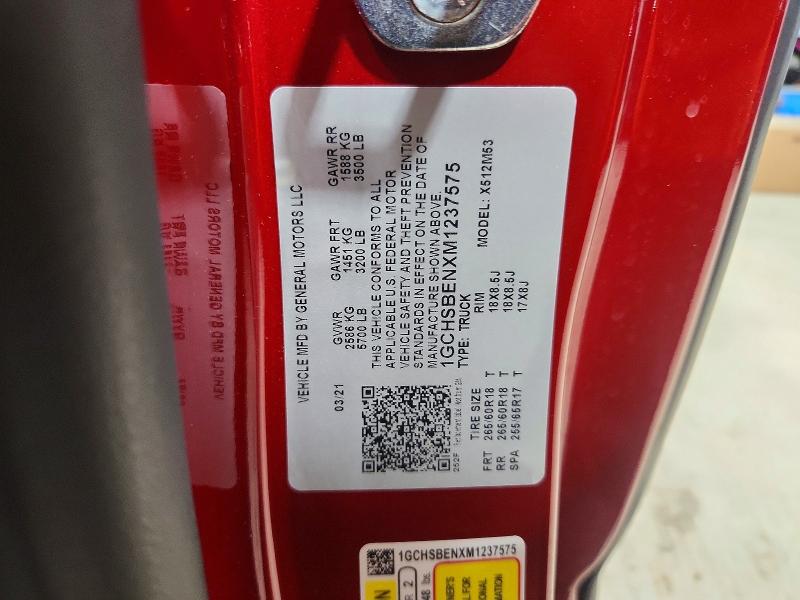 58232546 :رقم المزاد ، 1GCHSBENXM1237575 vin ، 2021 Chevrolet Colorado مزاد بيع