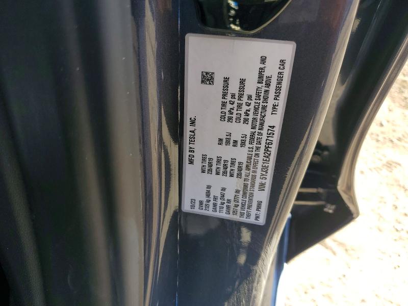 Продажа на аукционе авто 2023 Tesla Model 3, vin: 5YJ3E1EA2PF671574, номер лота: 57085526