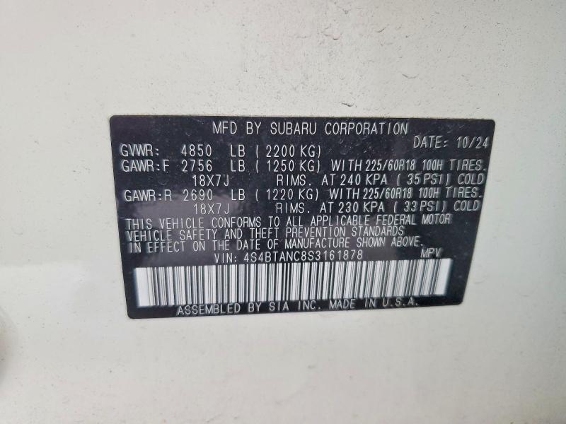 Продаж на аукціоні авто 2025 Subaru Outback, vin: 4S4BTANC8S3161878, номер лоту: 59305026