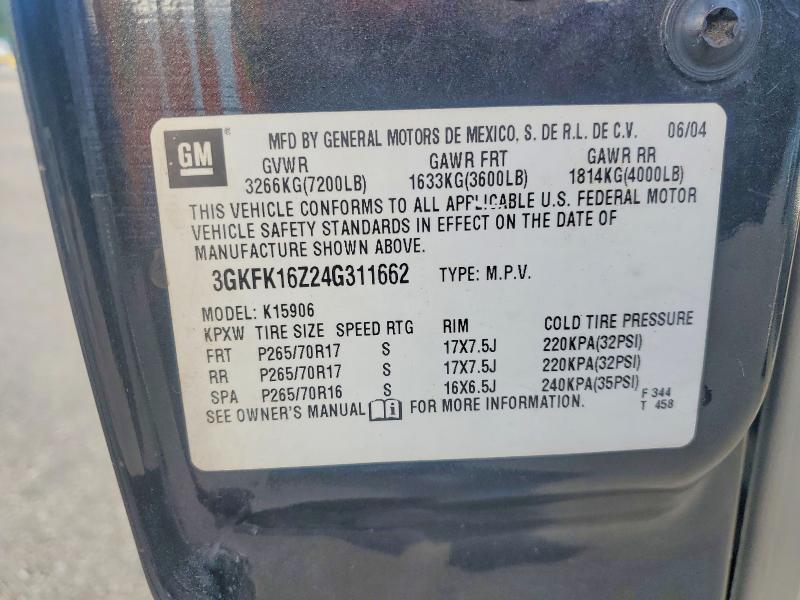 Продажа на аукционе авто 2004 Gmc Yukon Xl, vin: 3GKFK16Z24G311662, номер лота: 56942366
