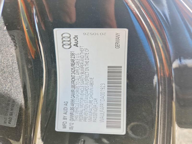 57518336 :رقم المزاد ، WAULFAFR1DA001923 vin ، 2013 Audi A5 مزاد بيع