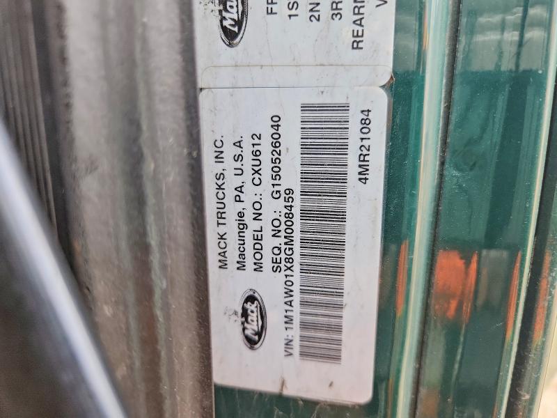 Продаж на аукціоні авто 2016 Mack Cx600, vin: 1M1AW01X8GM008459, номер лоту: 58048736