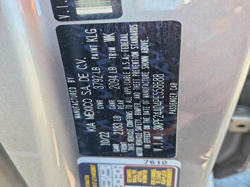 55430626 :رقم المزاد ، 3KPF24AD4PE558688 vin ، 2023 Kia Forte مزاد بيع