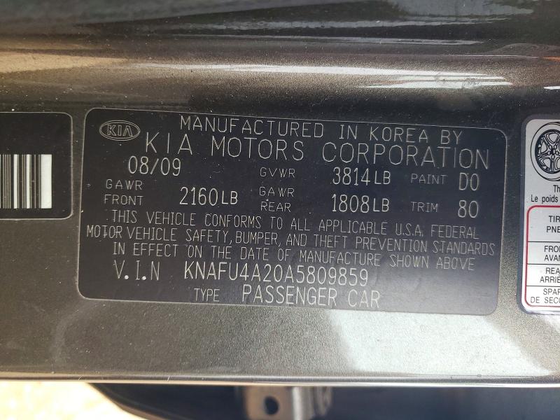 Auction sale of the 2010 Kia Forte, vin: KNAFU4A20A5809859, lot number: 58532366