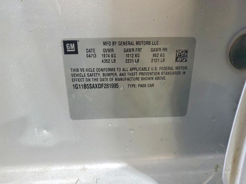Продажа на аукционе авто 2013 Chevrolet Malibu, vin: 1G11B5SAXDF281995, номер лота: 56664946