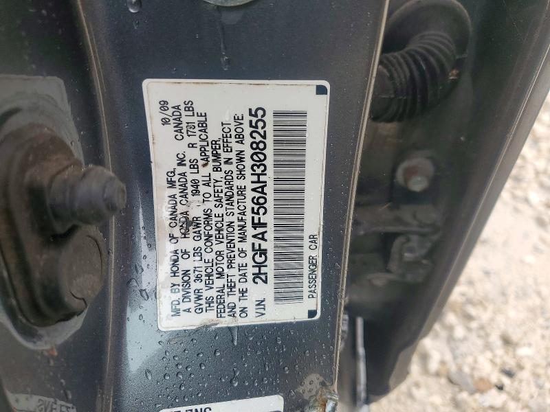 Продаж на аукціоні авто 2010 Honda Civic, vin: 2HGFA1F56AH308255, номер лоту: 56165126