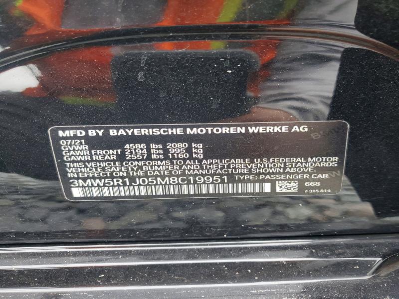 Продаж на аукціоні авто 2021 Bmw 330i, vin: 3MW5R1J05M8C19951, номер лоту: 55773876