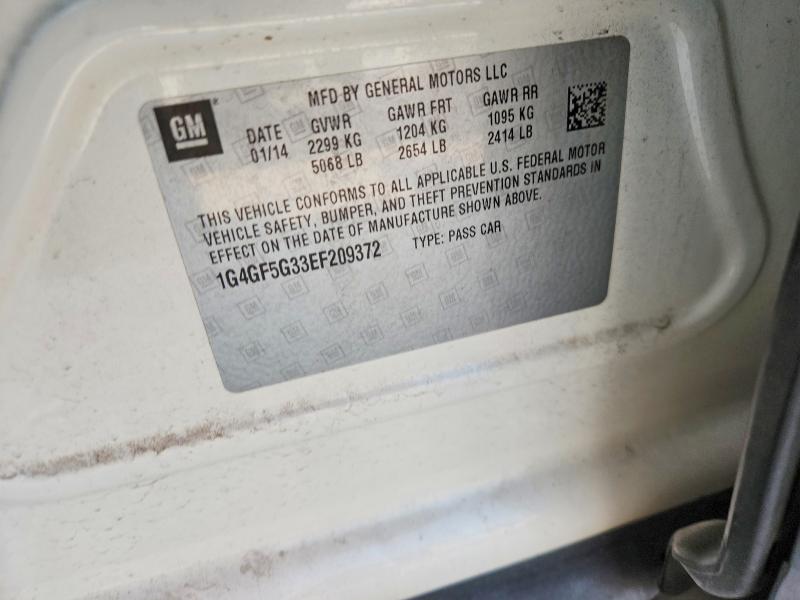 2014 Buick Lacrosse მანქანა იყიდება აუქციონზე, vin: 1G4GF5G33EF209372, აუქციონის ნომერი: 58312766