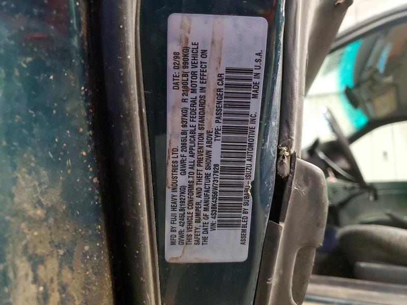 Продажа на аукционе авто 1998 Subaru Legacy, vin: 4S3BK4356W7317928, номер лота: 55806556