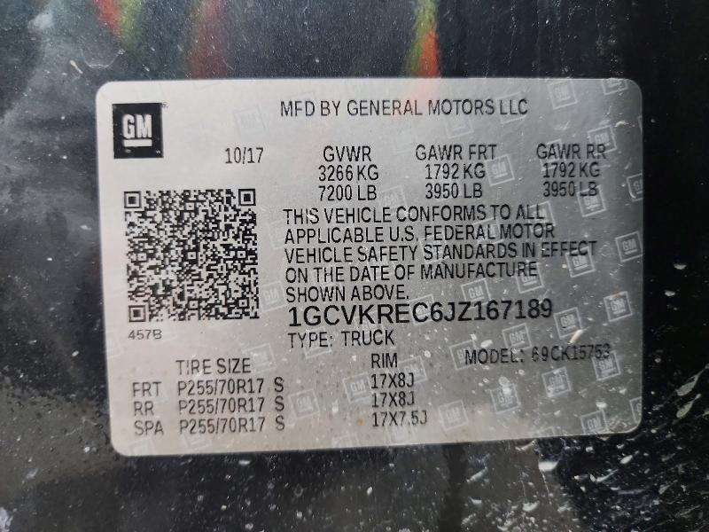 58598596 :رقم المزاد ، 1GCVKREC6JZ167189 vin ، 2018 Chevrolet Silverado مزاد بيع