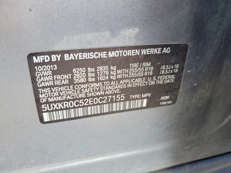 2014 Bmw X5 მანქანა იყიდება აუქციონზე, vin: 5UXKR0C52E0C27155, აუქციონის ნომერი: 56889906