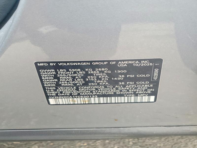 Продажа на аукционе авто 2026 Volkswagen Atlas, vin: 1V2HN2CA1TC520133, номер лота: 57041576