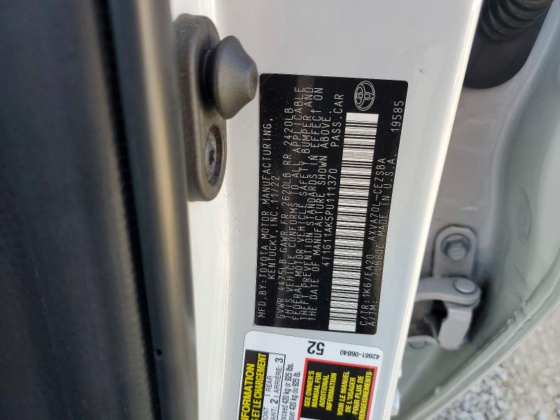 56793496 :رقم المزاد ، 4T1G11AK5PU111370 vin ، 2023 Toyota Camry مزاد بيع