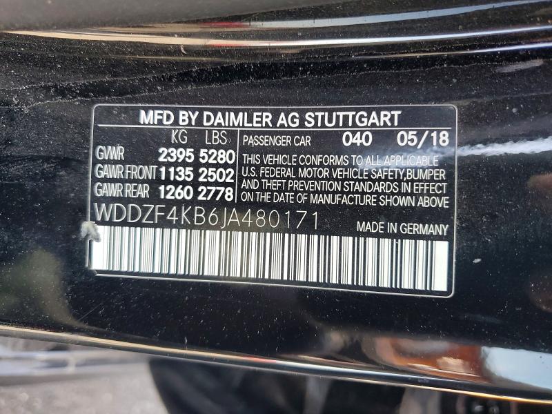 Продажа на аукционе авто 2018 Mercedes-benz E, vin: WDDZF4KB6JA480171, номер лота: 55587116