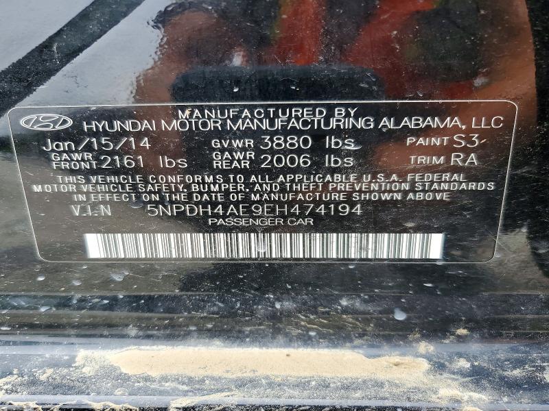 Aukcja sprzedaży 2014 Hyundai Elantra, vin: 5NPDH4AE9EH474194, numer aukcji: 58432206