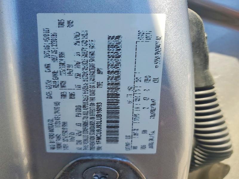 56849296 :رقم المزاد ، 1FMCU9J93LUB16093 vin ، 2020 Ford Escape مزاد بيع