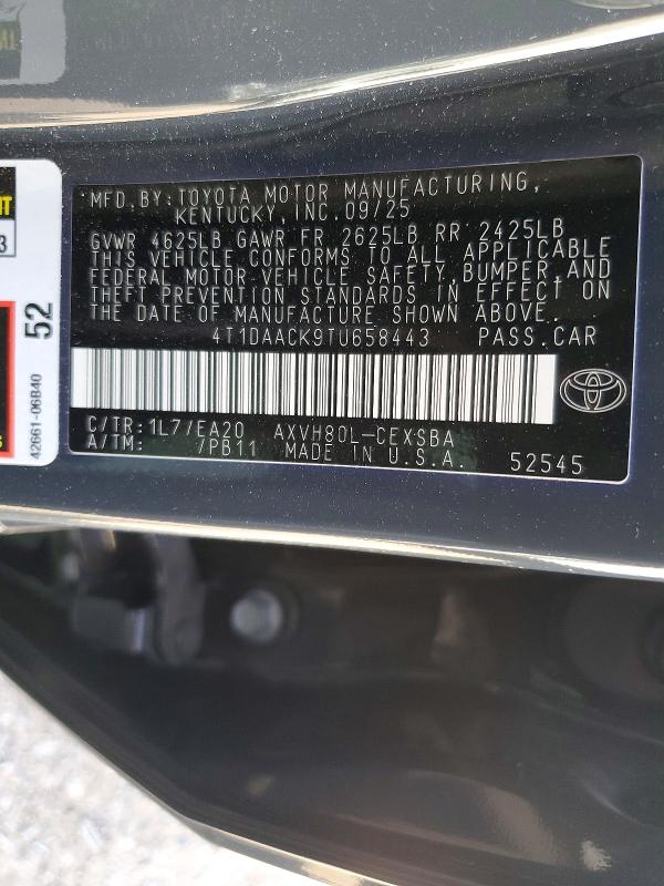 Продажа на аукционе авто 2026 Toyota Camry, vin: 4T1DAACK9TU658443, номер лота: 54734056