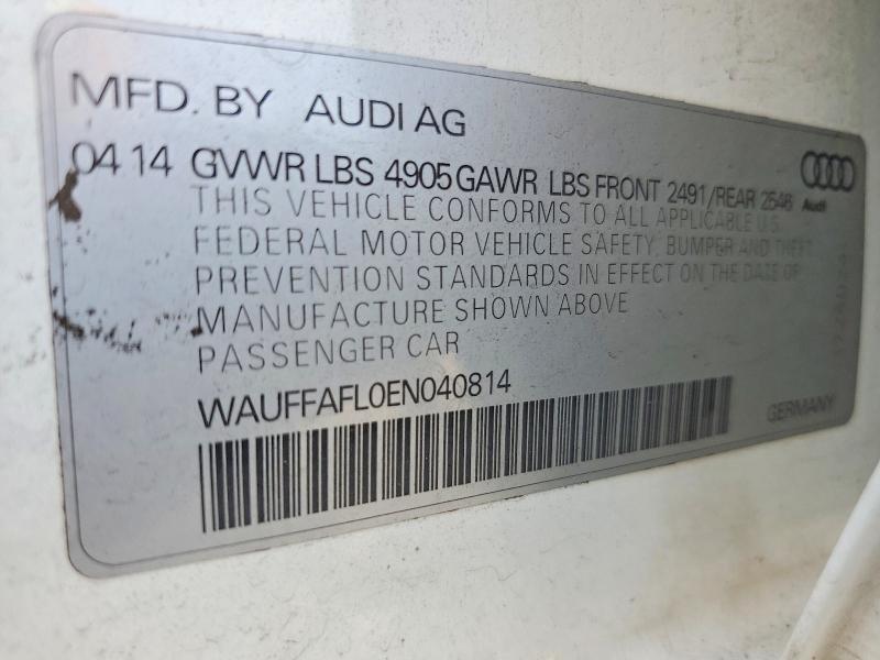Продаж на аукціоні авто 2014 Audi A4, vin: WAUFFAFL0EN040814, номер лоту: 53759666
