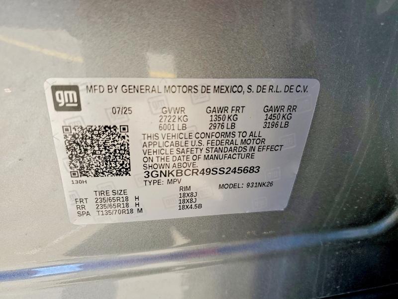 Продаж на аукціоні авто 2025 Chevrolet Blazer, vin: 3GNKBCR49SS245683, номер лоту: 57641136