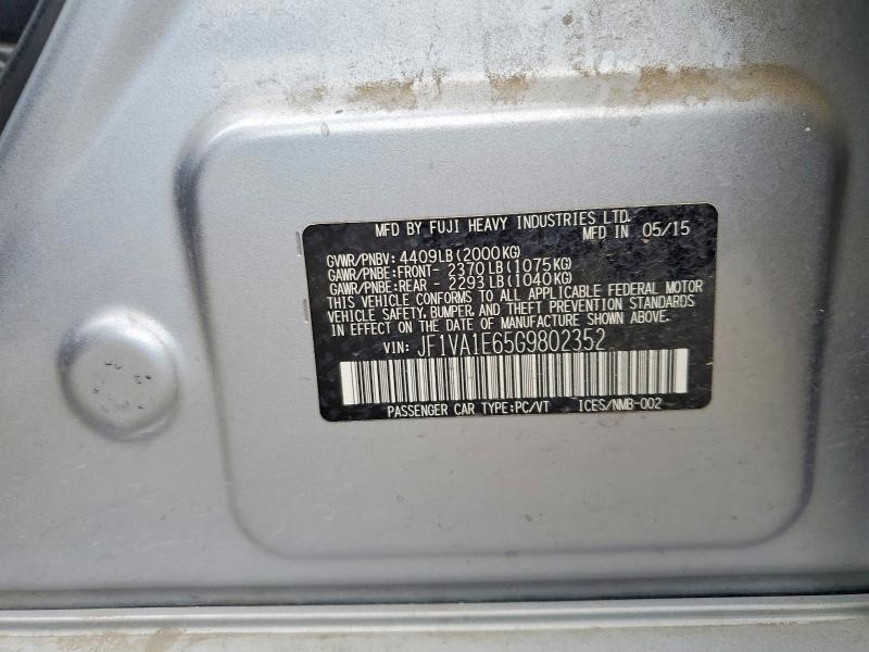 Aukcja sprzedaży 2016 Subaru Wrx, vin: JF1VA1E65G9802352, numer aukcji: 56391276