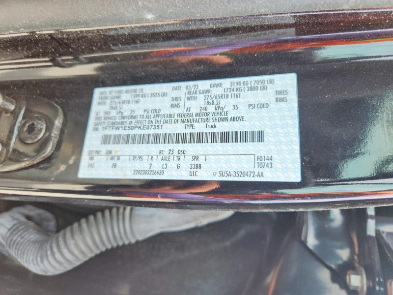 57303816 :رقم المزاد ، 1FTFW1E50PKE07351 vin ، 2023 Ford F150 مزاد بيع