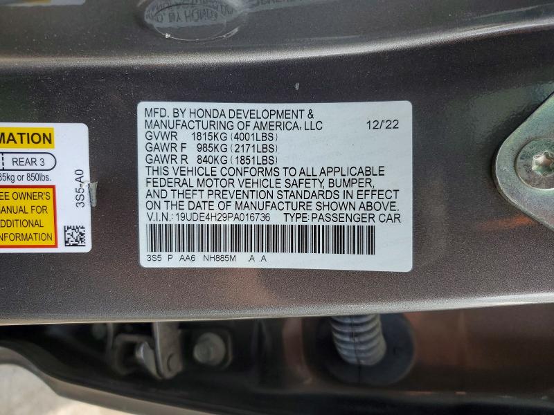 56940326 :رقم المزاد ، 19UDE4H29PA016736 vin ، 2023 Acura Integra مزاد بيع
