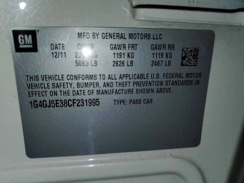Продаж на аукціоні авто 2012 Buick Lacrosse, vin: 1G4GJ5E38CF231995, номер лоту: 58791556