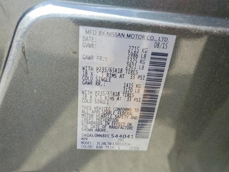 Продаж на аукціоні авто 2015 Infiniti Qx60, vin: 5N1AL0MN8FC544041, номер лоту: 55081016