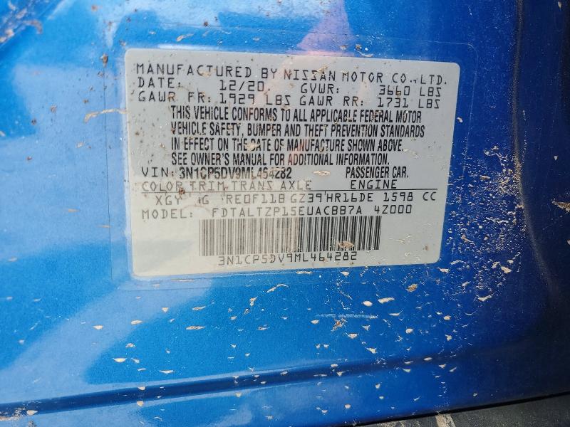 58535006 :رقم المزاد ، 3N1CP5DV9ML464282 vin ، 2021 Nissan Kicks مزاد بيع