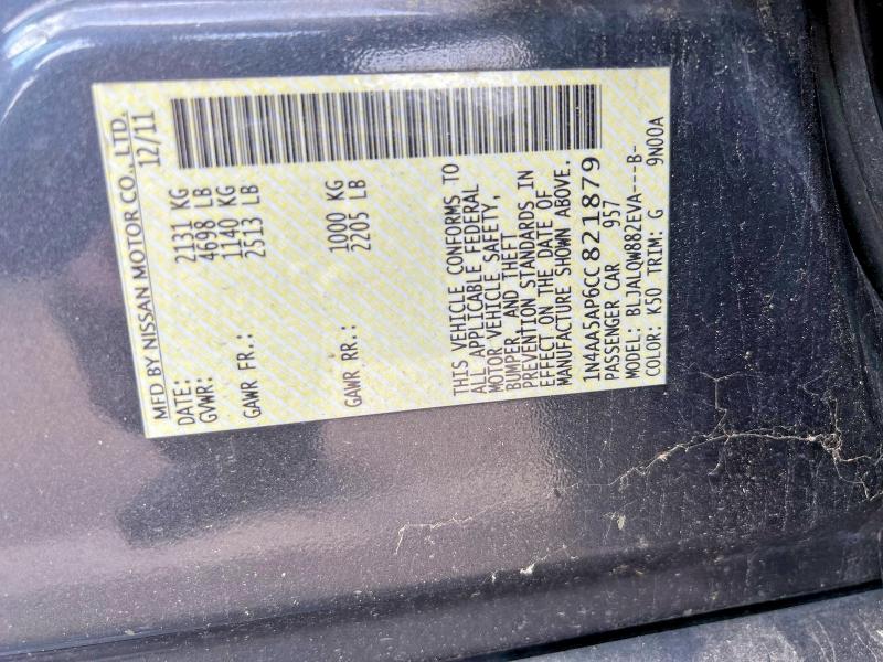 2012 Nissan Maxima მანქანა იყიდება აუქციონზე, vin: 1N4AA5AP6CC821879, აუქციონის ნომერი: 56073386