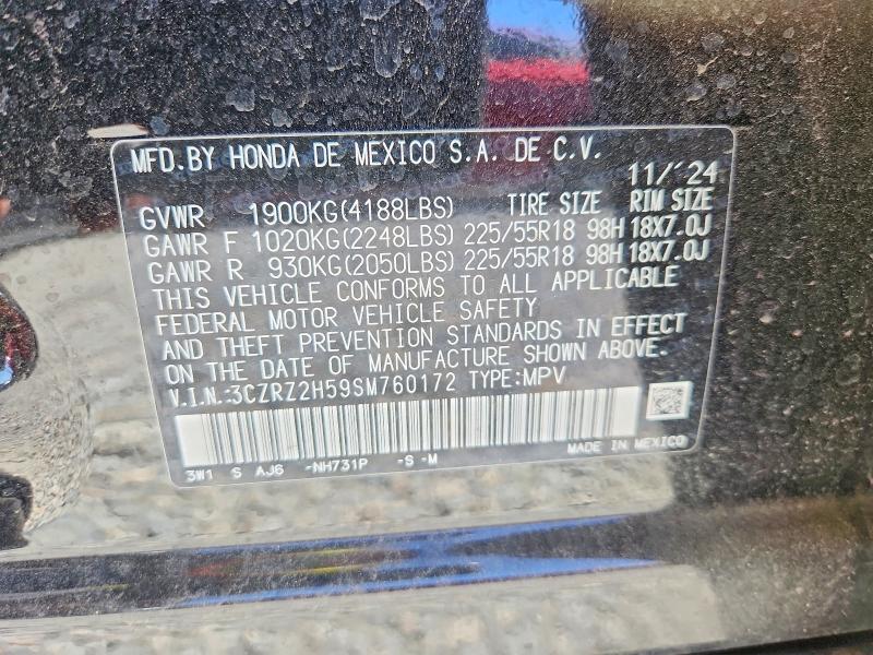 57246136 :رقم المزاد ، 3CZRZ2H59SM760172 vin ، 2025 Honda Hr-v مزاد بيع