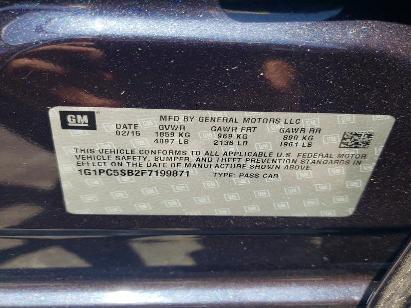 Продаж на аукціоні авто 2015 Chevrolet Cruze, vin: 1G1PC5SB2F7199871, номер лоту: 56736976