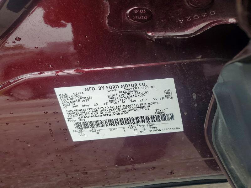 2024 Ford Edge მანქანა იყიდება აუქციონზე, vin: 2FMPK4J96RBA98553, აუქციონის ნომერი: 58886096